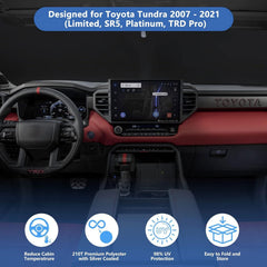 HOHUIGO installed in a Tundra showing dashboard coverage and cooler cabin benefit