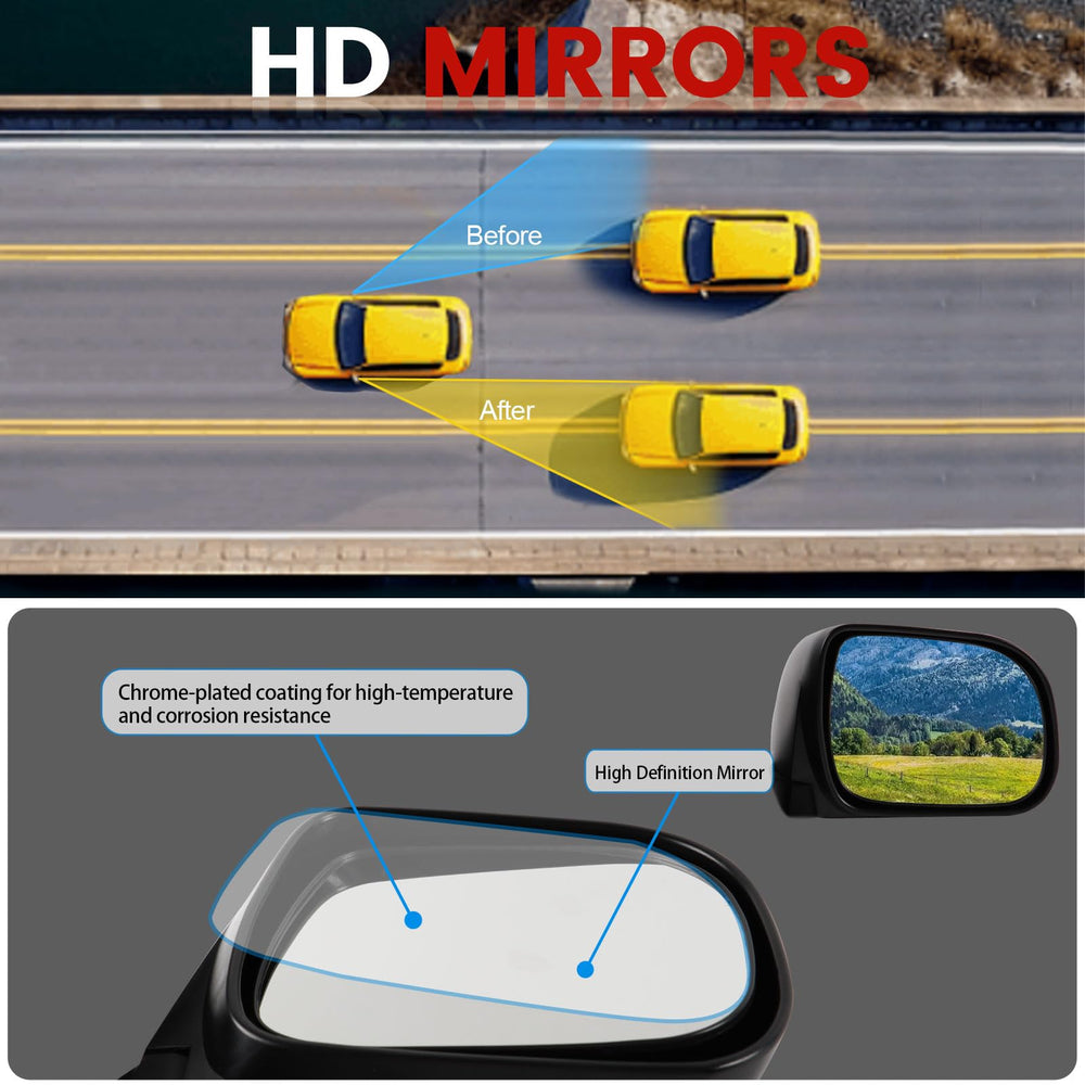 Hoiedt mirror mounted on Toyota Tacoma demonstrating correct fit benefit