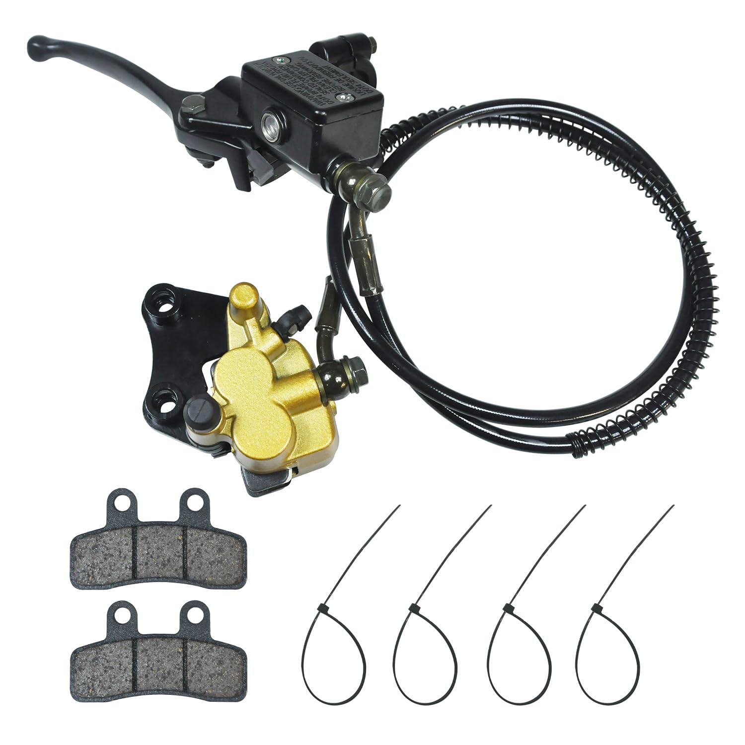 HOLATO brake pads and accessories layout showing included pads and cable ties