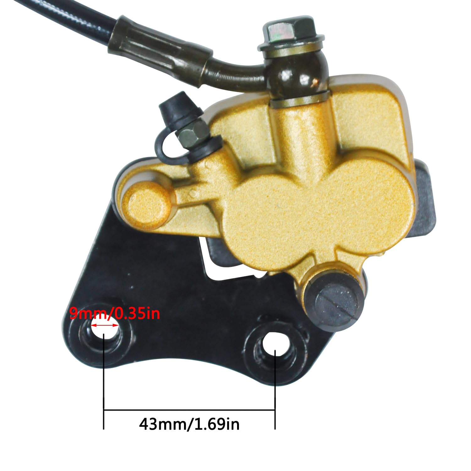 HOLATO hydraulic caliper close-up with pads highlighting durable braking surface
