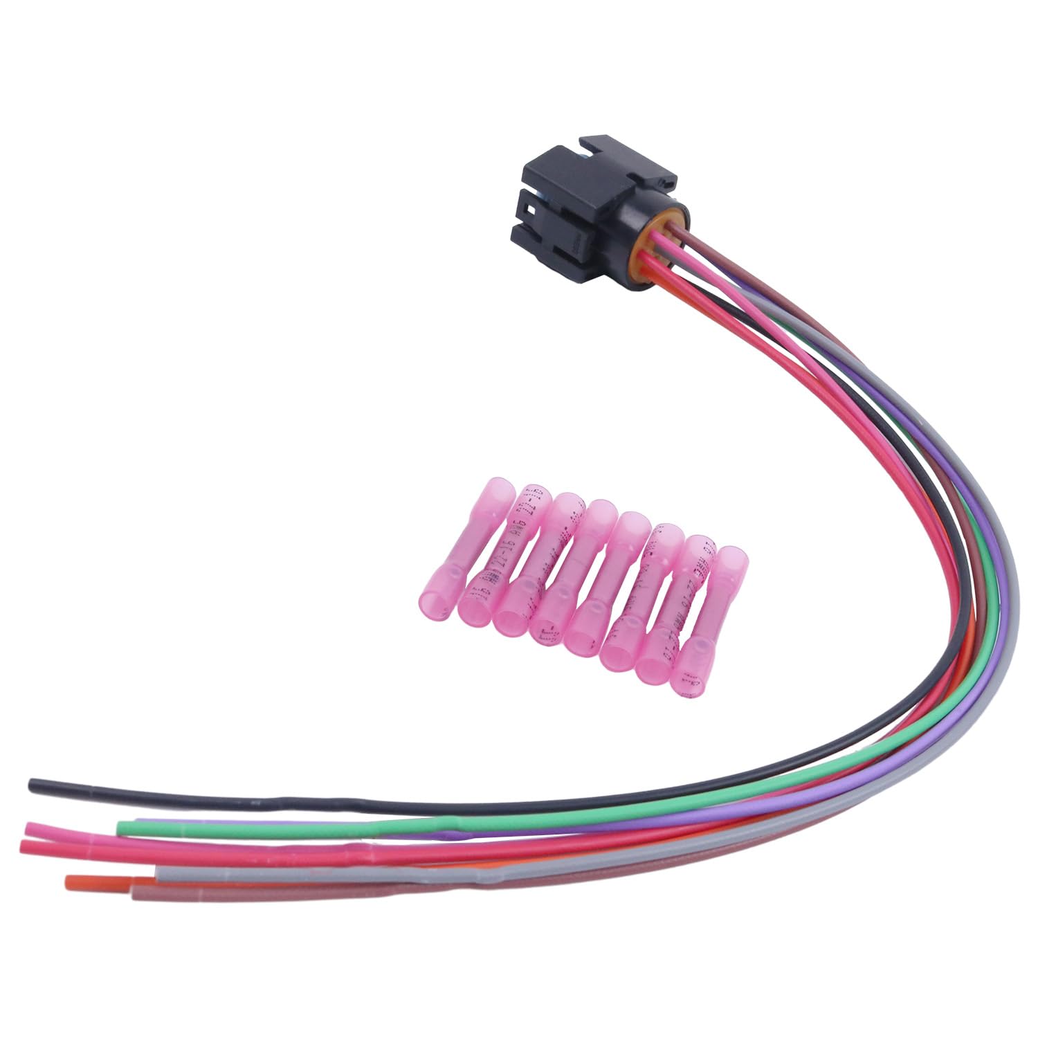 Holdia connector pieces and wires laid out to show included components