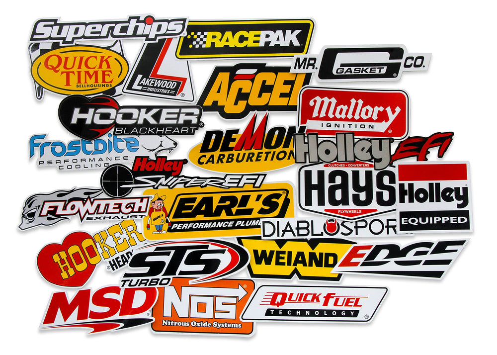 Holley front sheet showing sticker assortment and easy application benefits