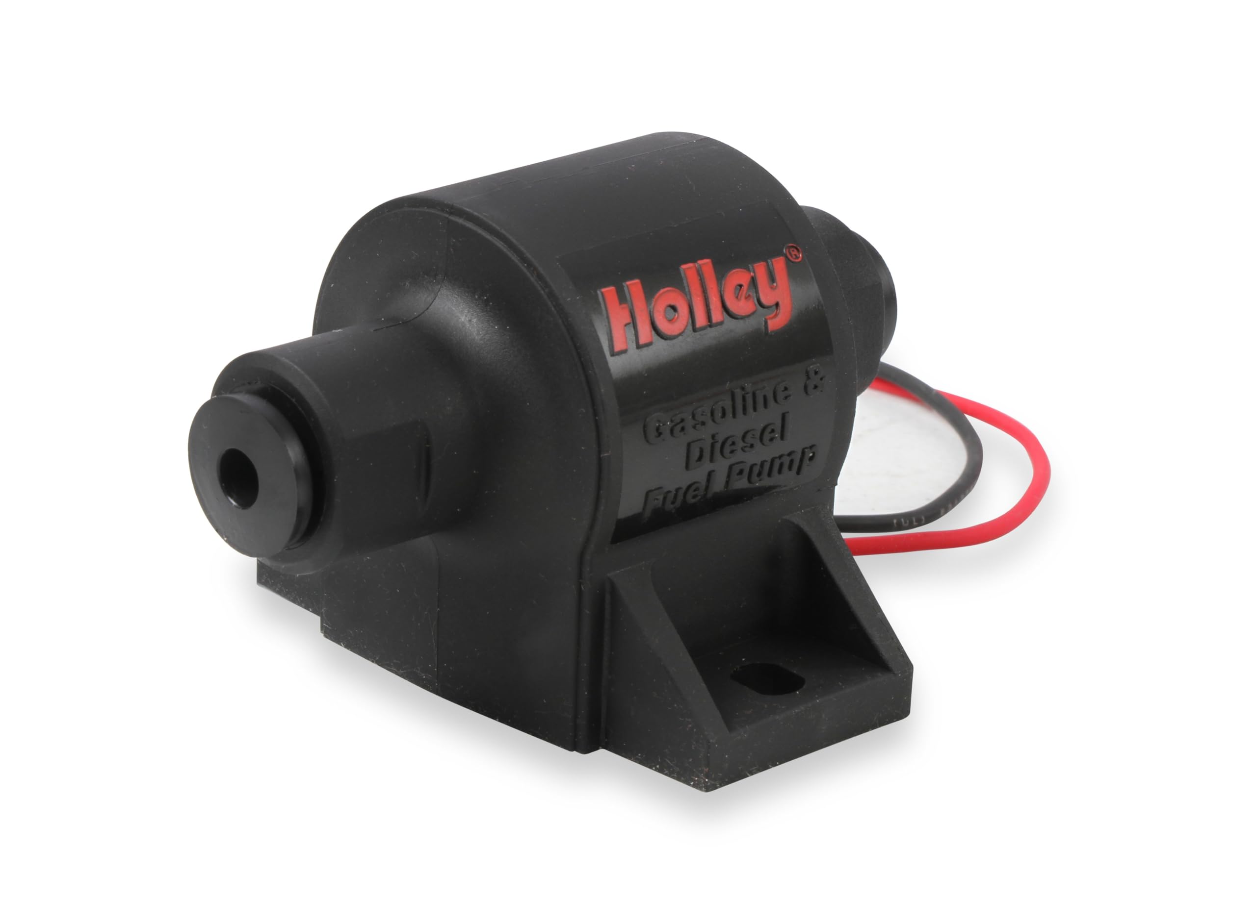 Holley pump label close-up showing model and pressure specifications