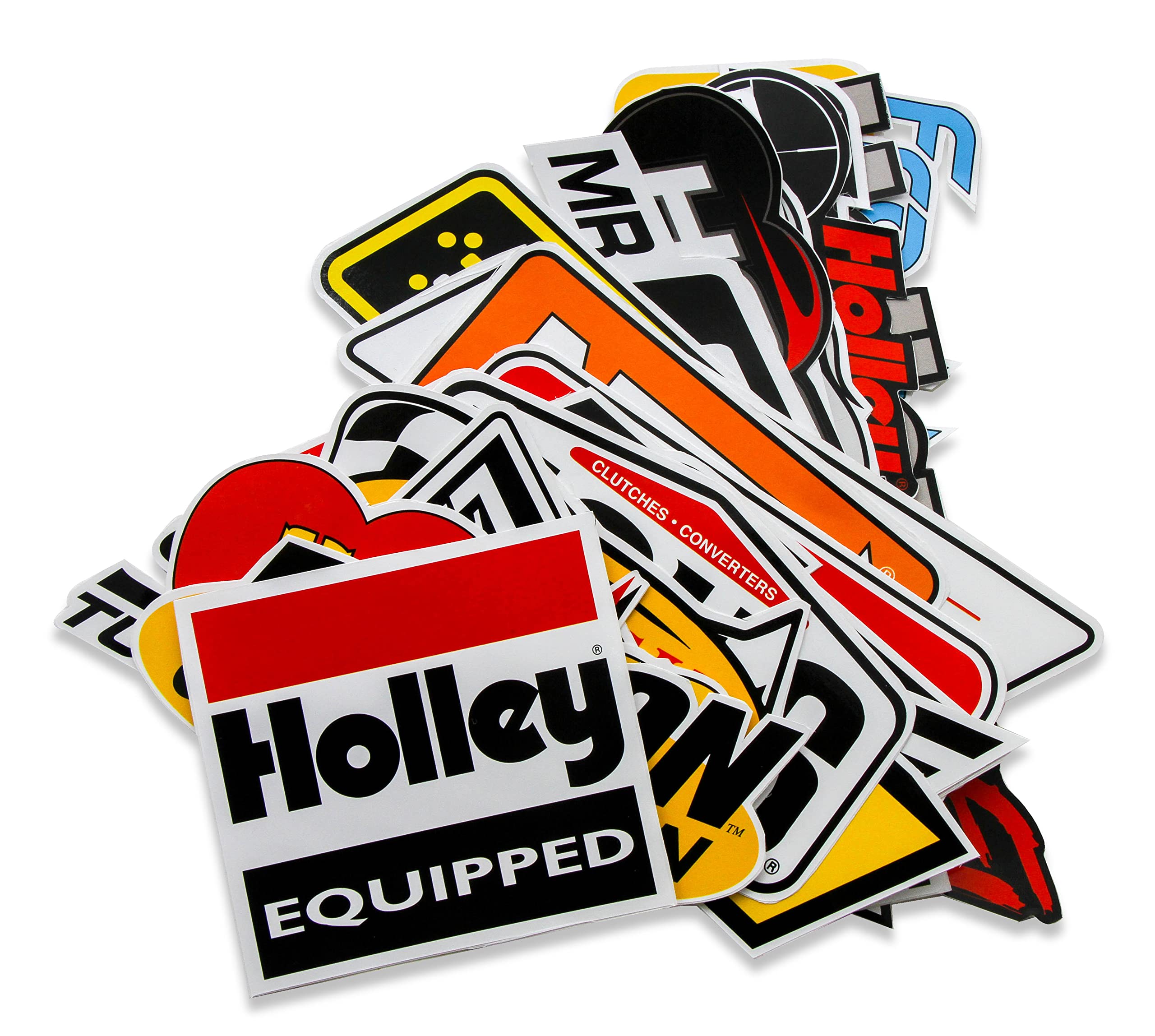 Holley stickers applied to race car bumper showing brand visibility
