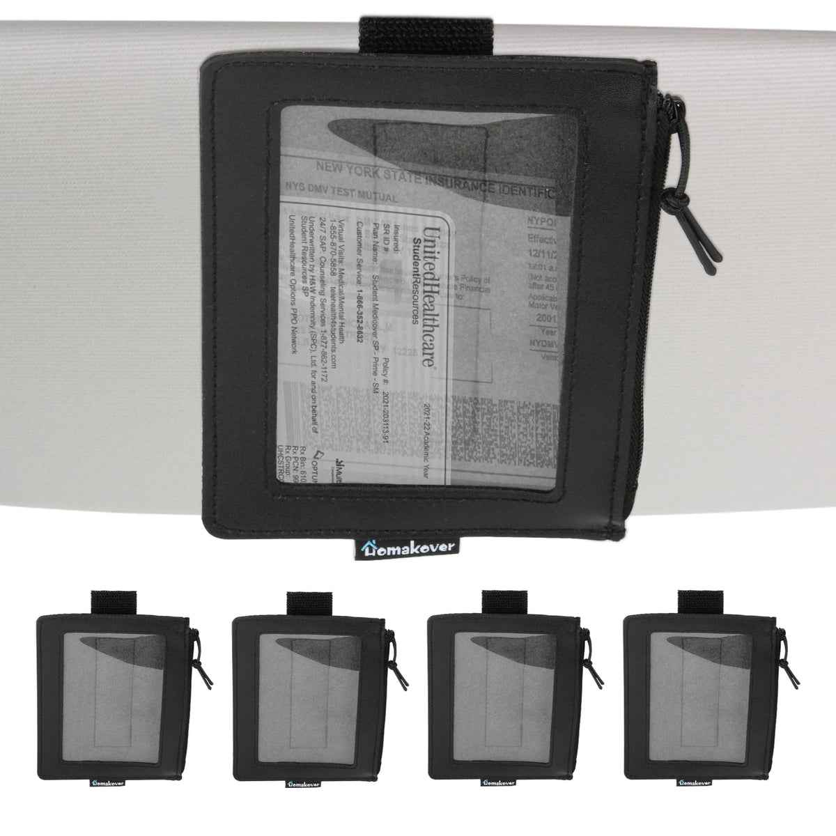 Homakover front view of five visor pockets showing packing and compact design benefit