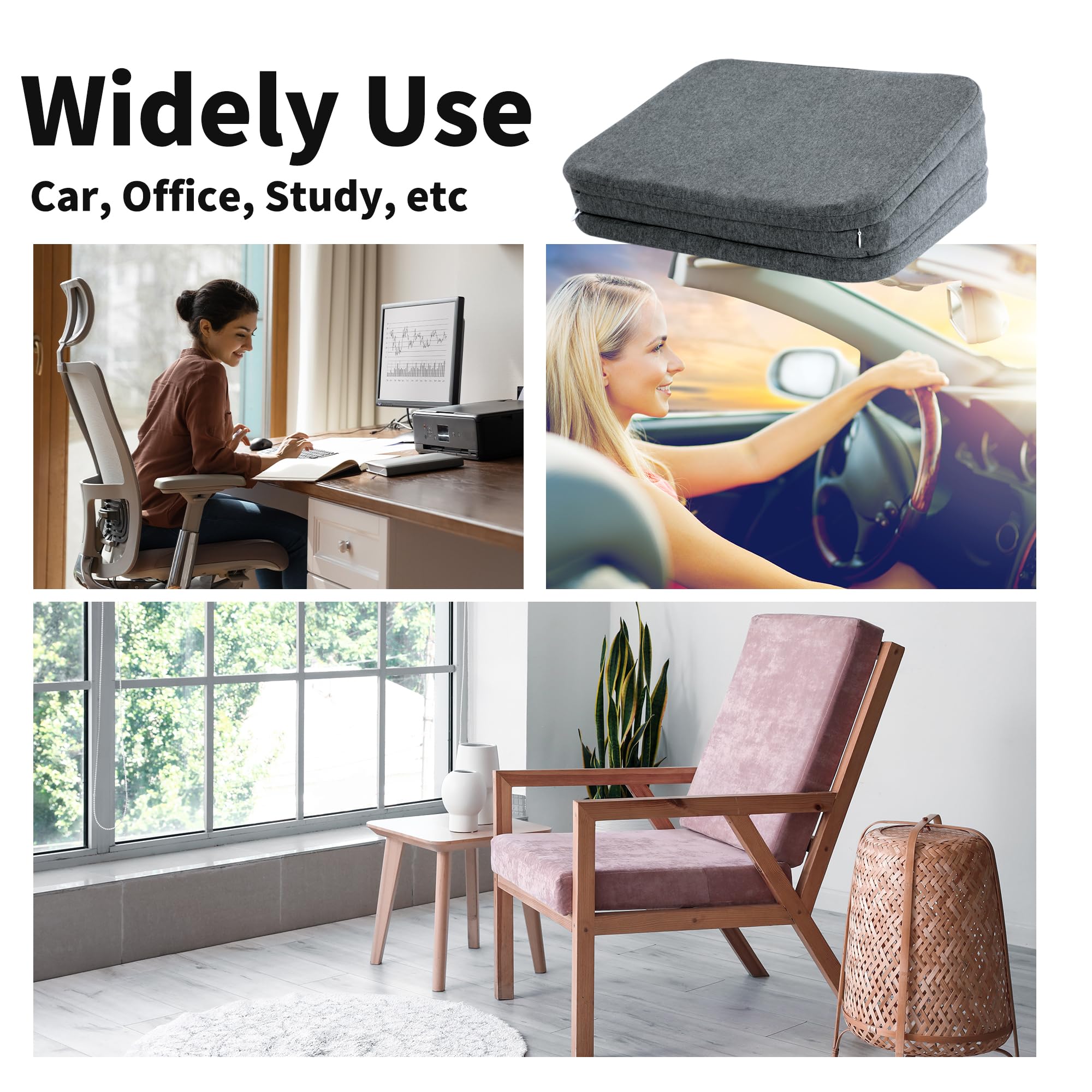 HOMBYS separated layers used as back support cushion for lumbar comfort during long trips