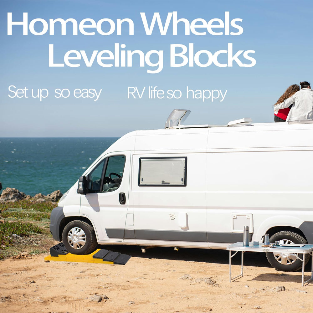 Homeon Wheels stacked pyramid of blocks offering precise inch-by-inch lift