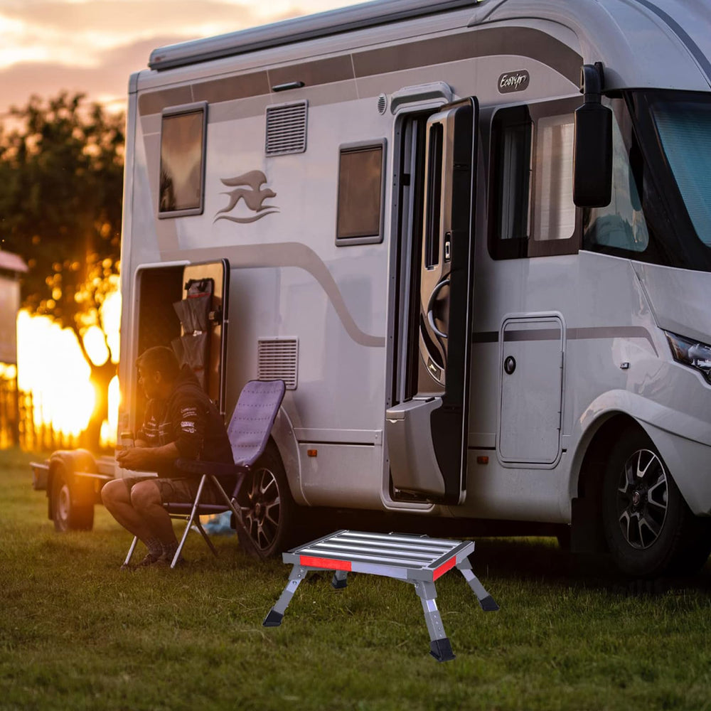 Homeon Wheels folded step flat to 2.8 inches for compact travel storage benefit