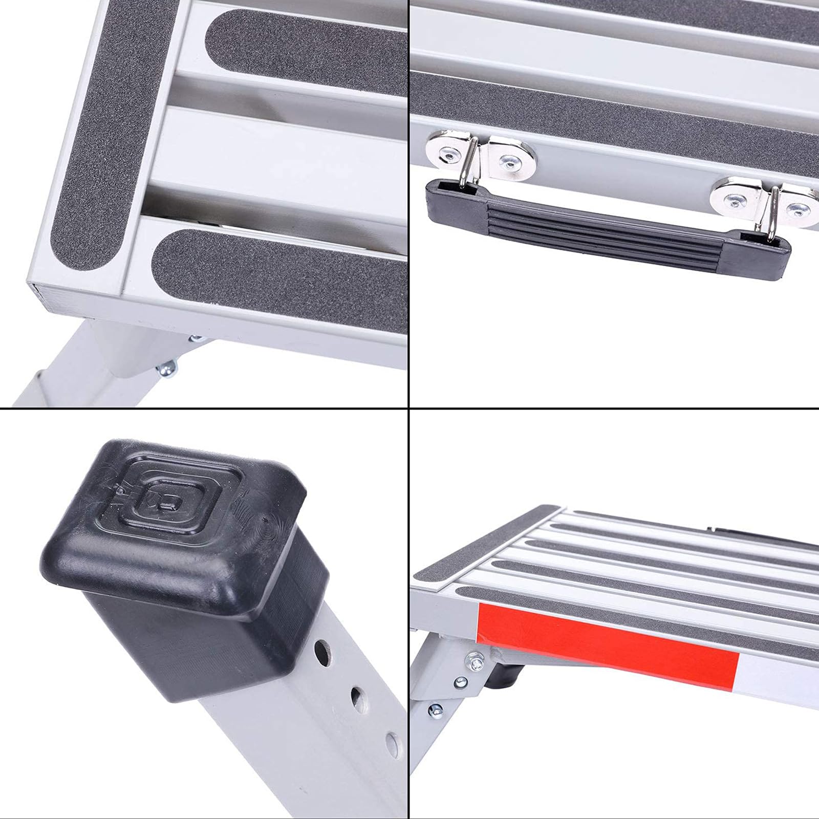 Homeon Wheels step beside hand for scale showing lightweight, portable advantage