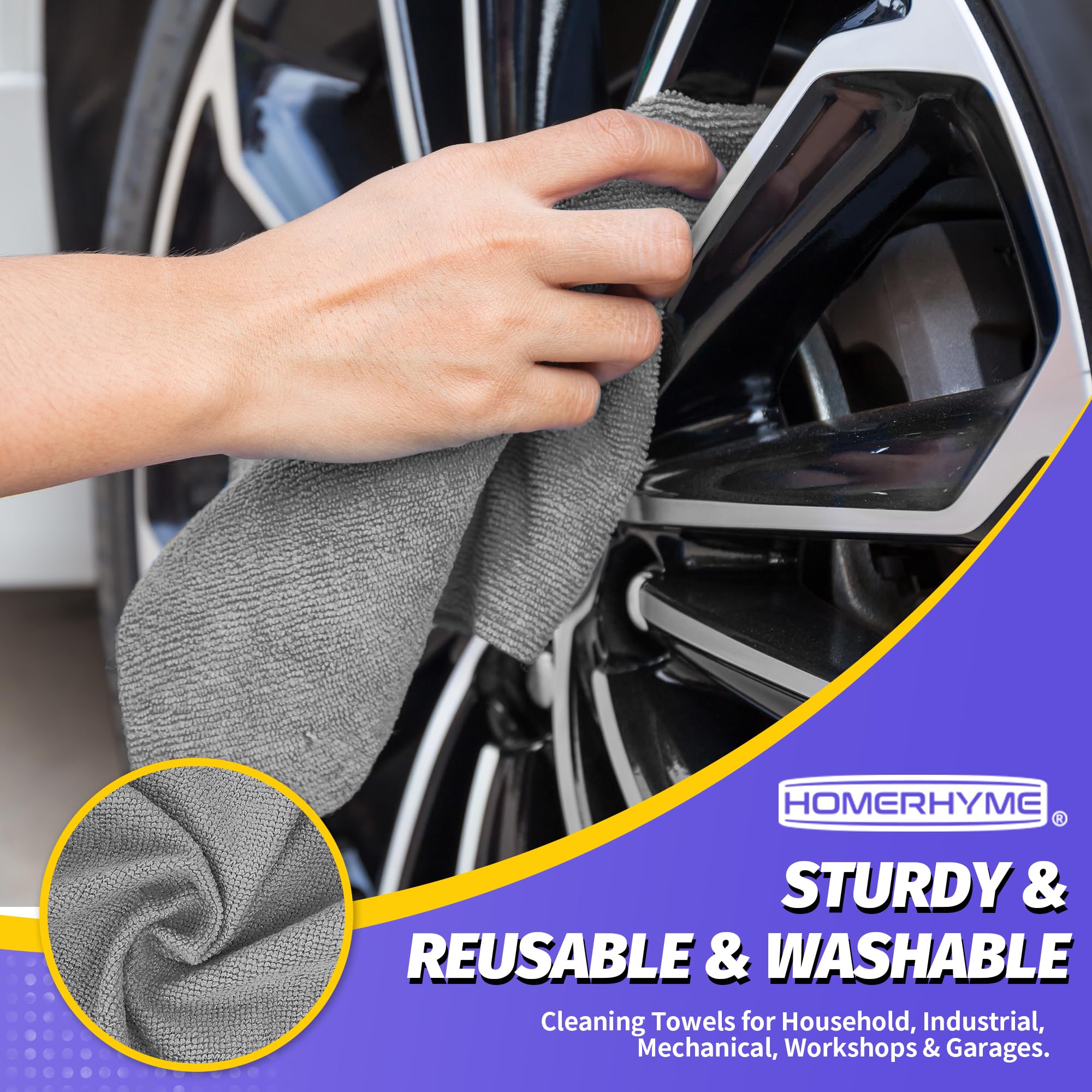 HOMERHYME towel absorbing a spill to show high absorbency benefit