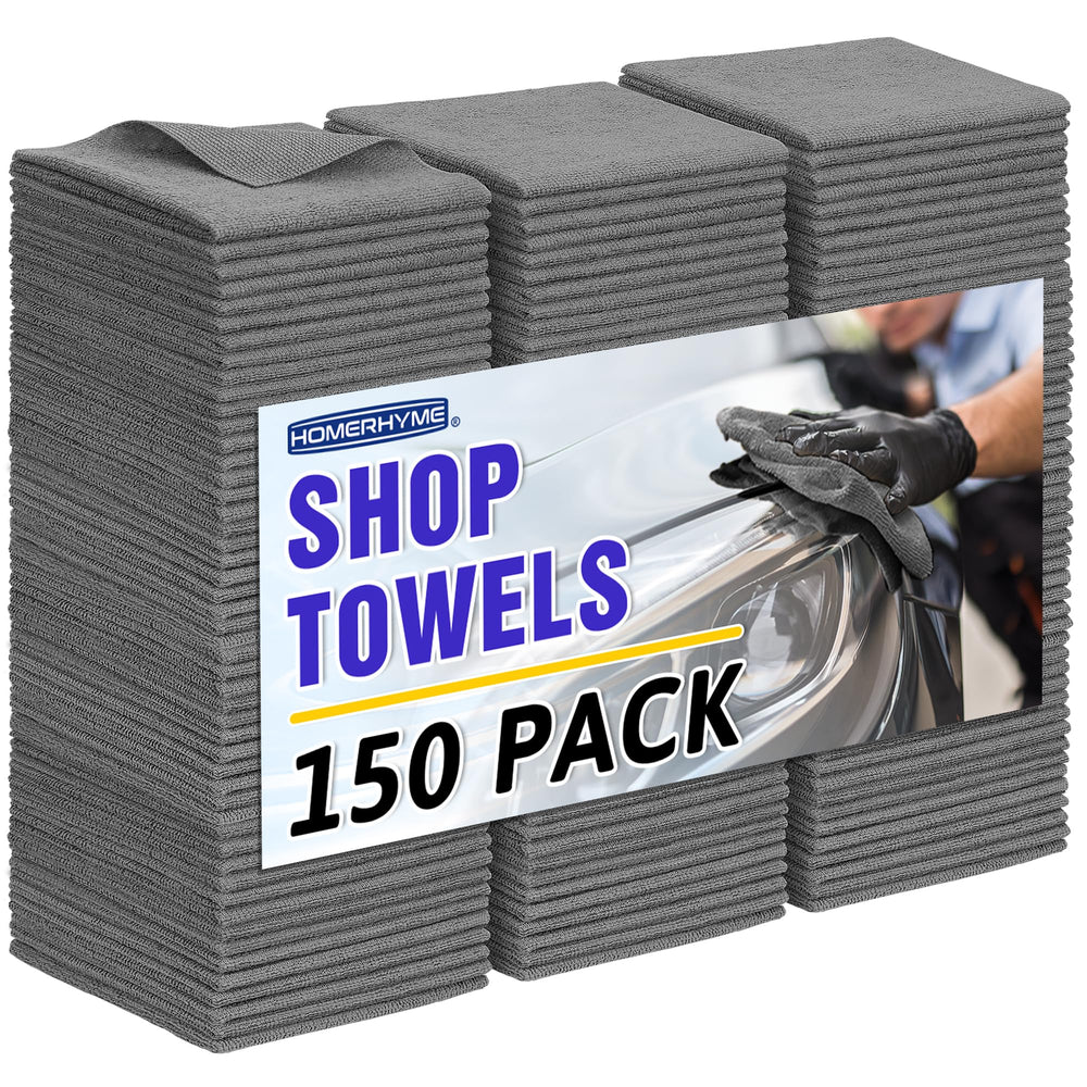 HOMERHYME front packaging showing 150-count grey cloths and compact seal