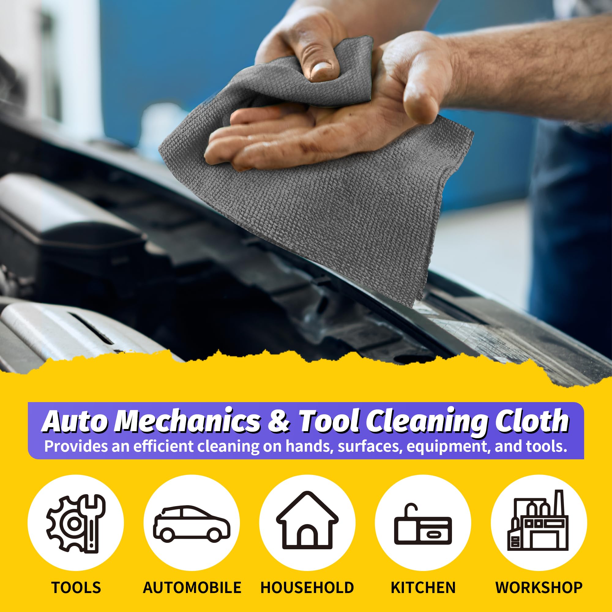 HOMERHYME cloth wiping a kitchen counter for hygienic, scratch-free cleaning