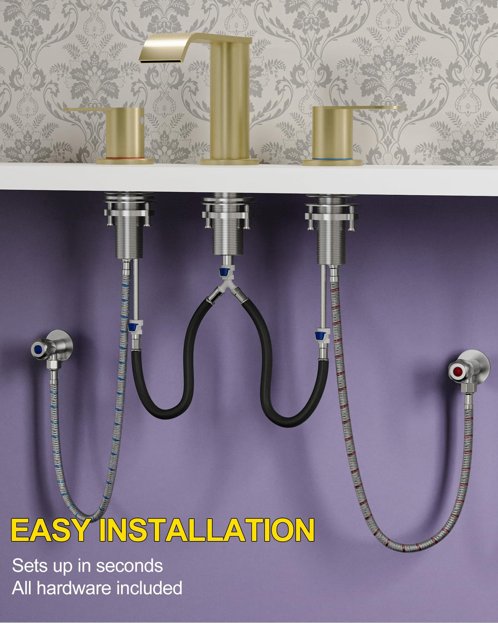 Homevacious paired faucets installed on vanity for coordinated bathroom style