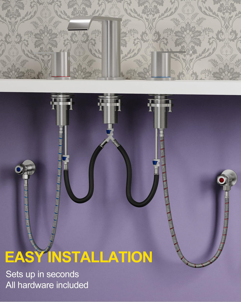 Homevacious pop-up drain with overflow showing included fit for overflow sinks