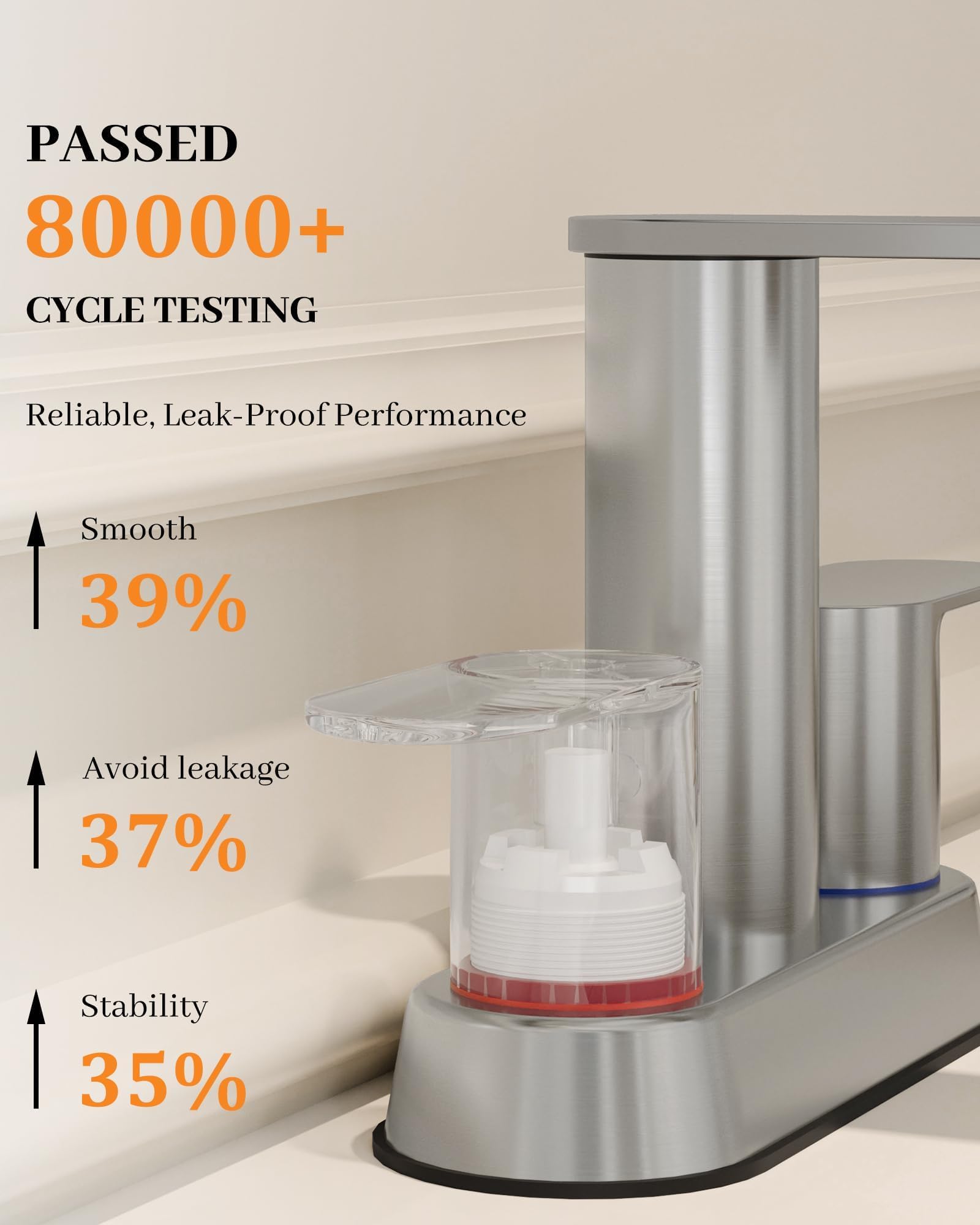 Homevacious stainless steel base and PVD finish resisting fingerprints and corrosion