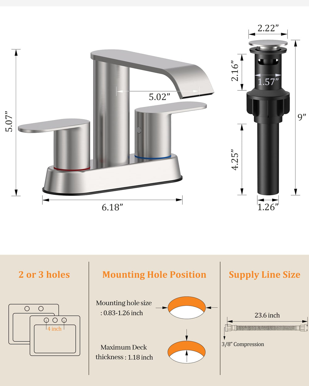 Homevacious waterfall spout close-up showing smooth sheet flow and anti-splash benefit