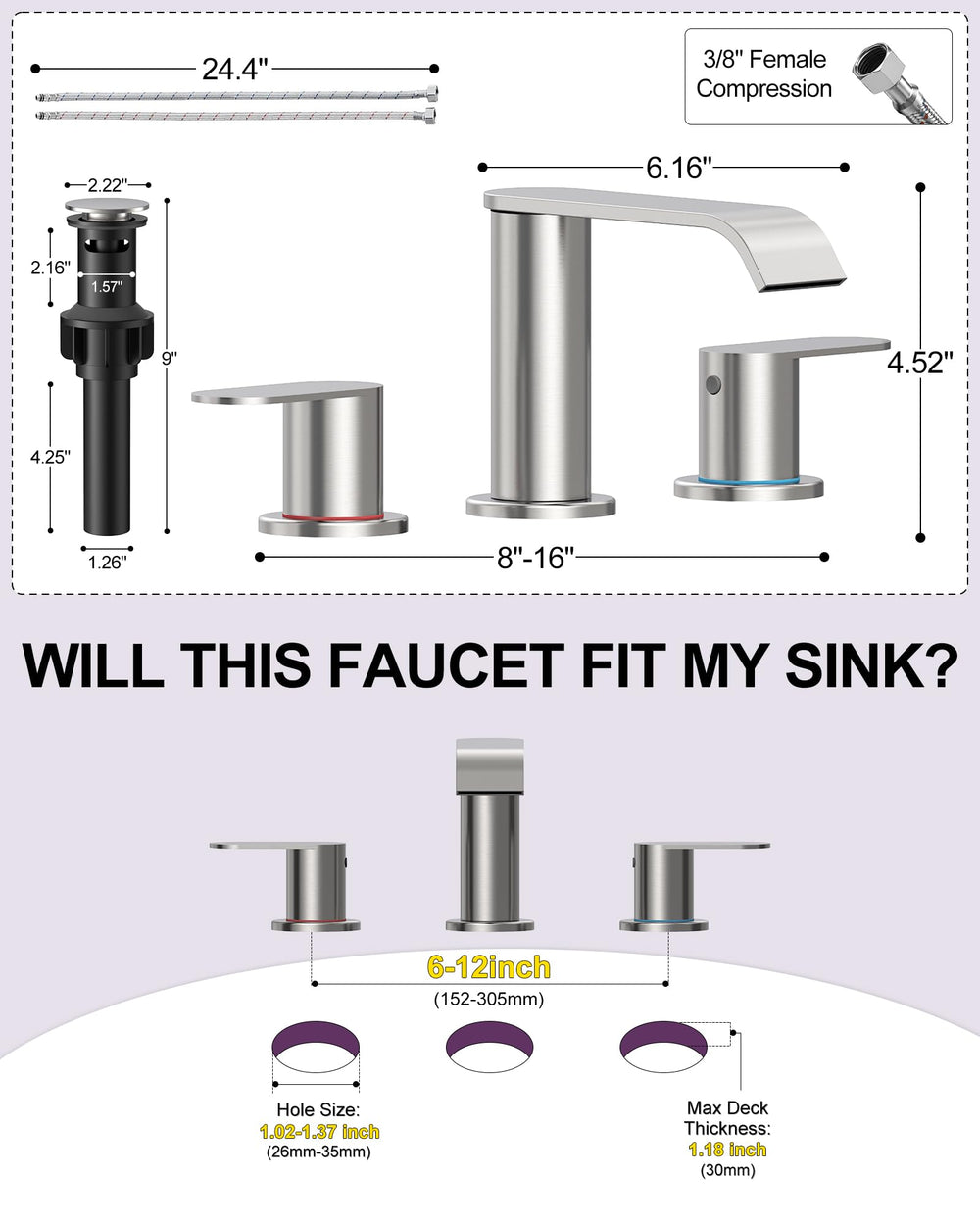 Homevacious wide waterfall spout producing smooth sheet stream to reduce splashing