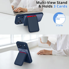 Homstect detachable MagSafe wallet attached showing secure magnetic hold