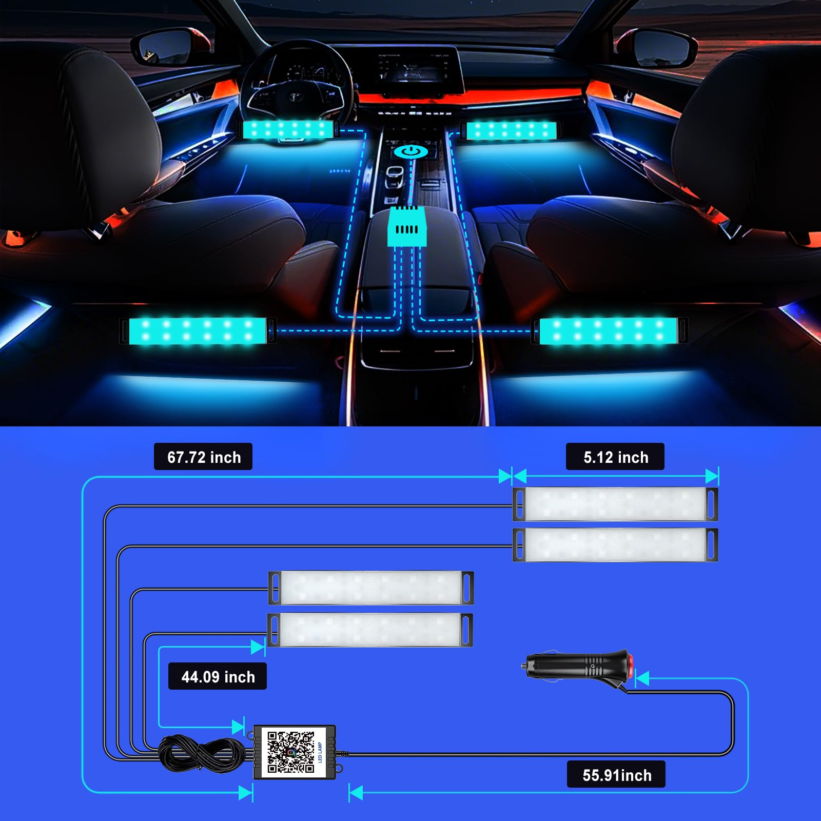 Honalia lighting in a night drive lifestyle scene enhancing in-car atmosphere