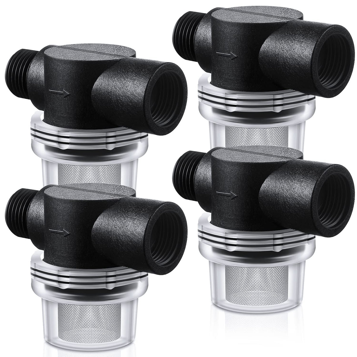Honoson front view of four strainers showing complete set and ease of replacement