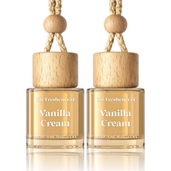 HoogaLife front packaging showing two Vanilla Cream hanging diffusers and benefits