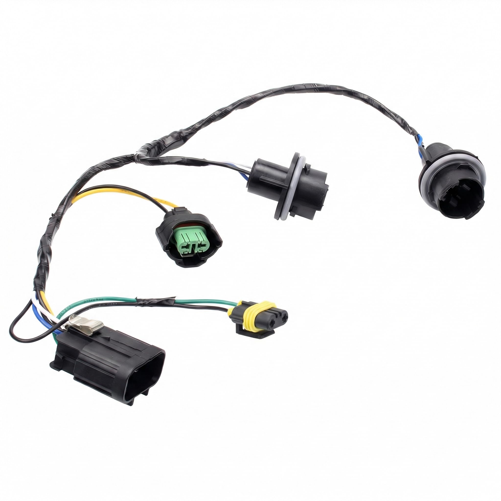HOPUT front view of headlight wiring harness showing complete assembly and connectors for easy replacement