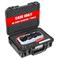 HOSOCASE front view showing fit for NOCO jump starter and tidy storage