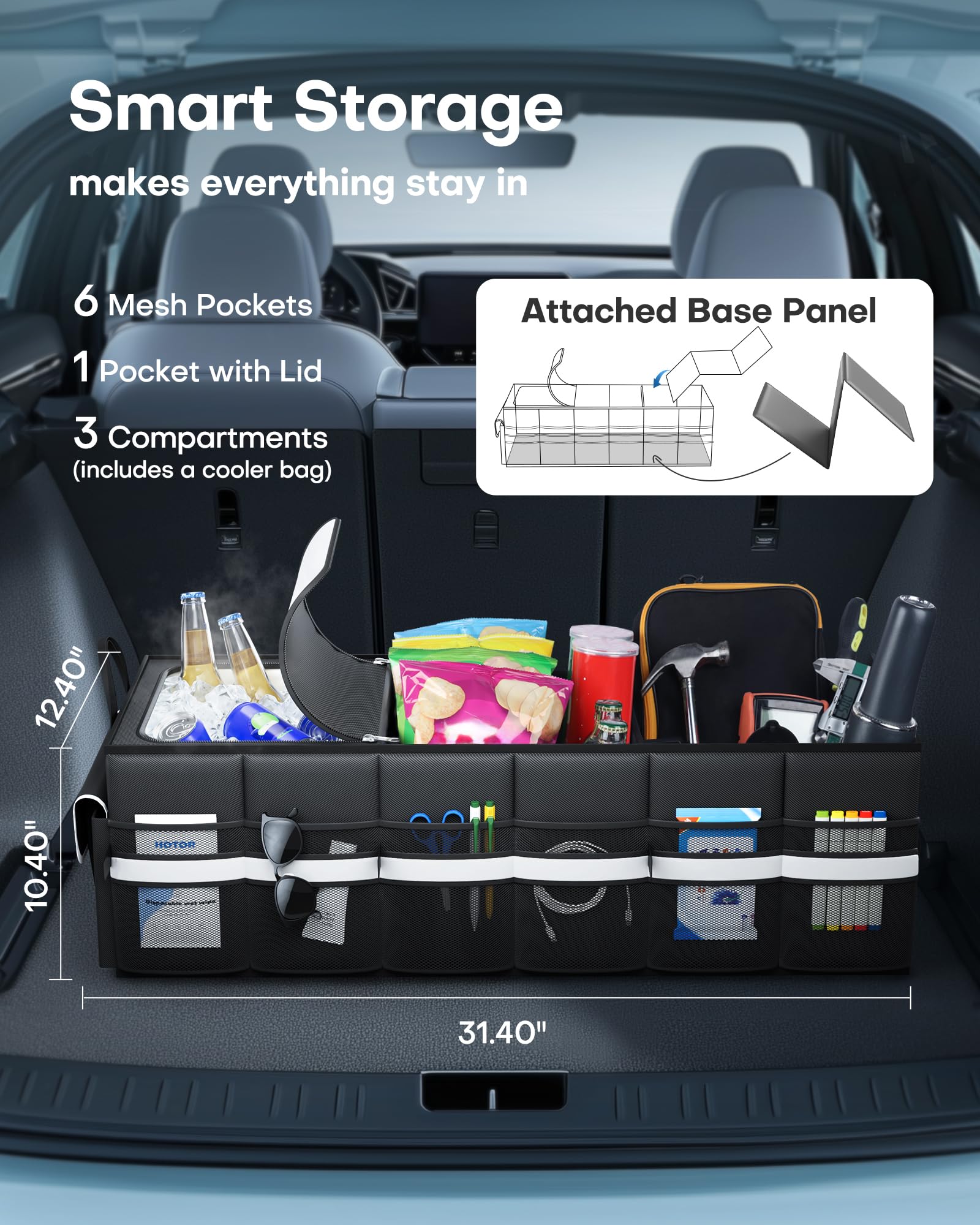 HOTOR open cooler compartment with PEVA lining protecting contents