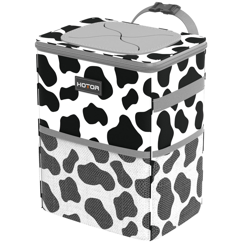 HOTOR cow design front view showing strap and compact placement benefit