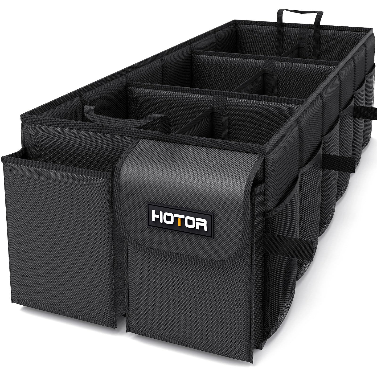 HOTOR front view open showing six compartments for tidy storage and quick access