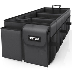 HOTOR front view full open showing three compartments and organization benefit
