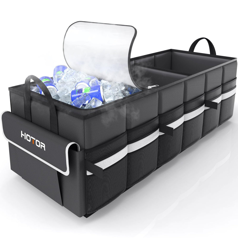 HOTOR front view showing 69L capacity and organized storage benefits