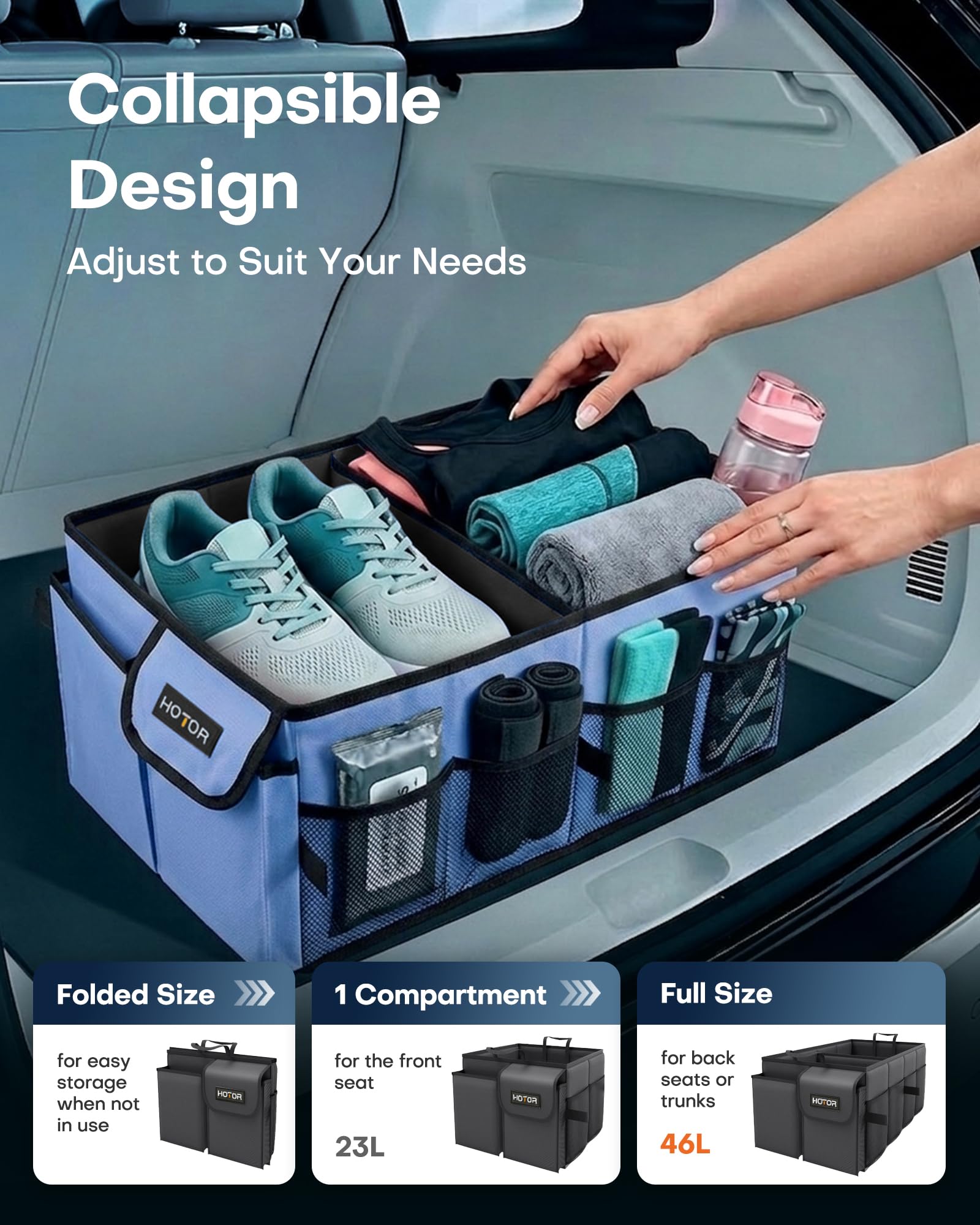 HOTOR half-fold configuration in SUV to fit narrow cargo spaces