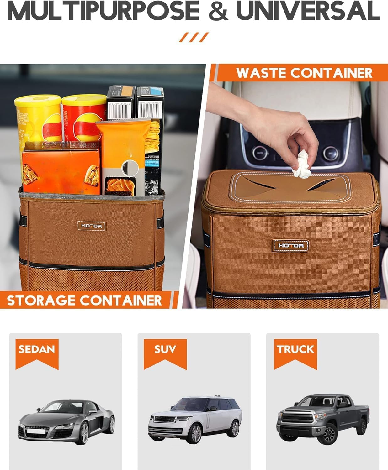 HOTOR filled with trash and small accessories organizing items and reducing mess