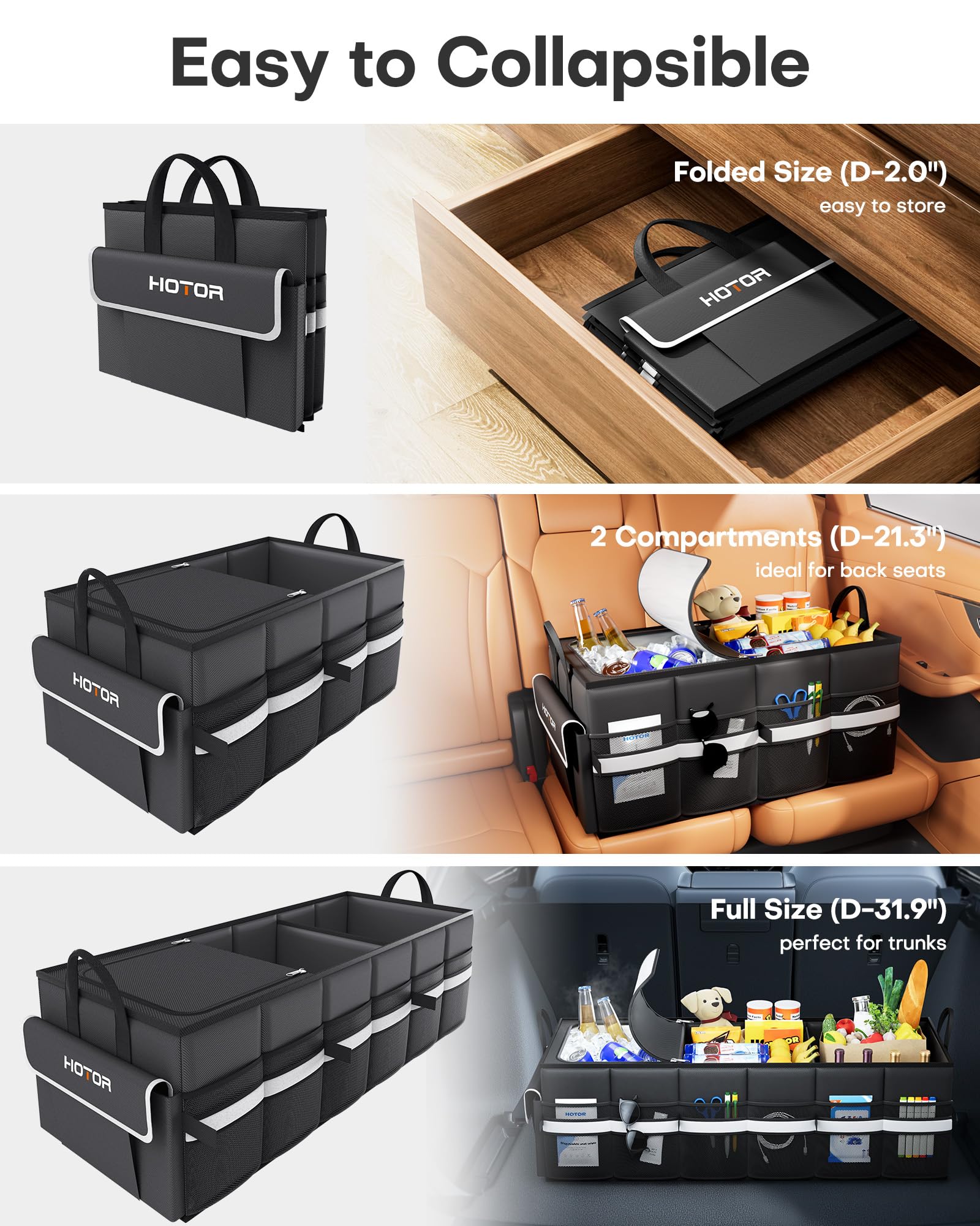 HOTOR installed in SUV trunk maintaining a neat, clutter-free cargo area