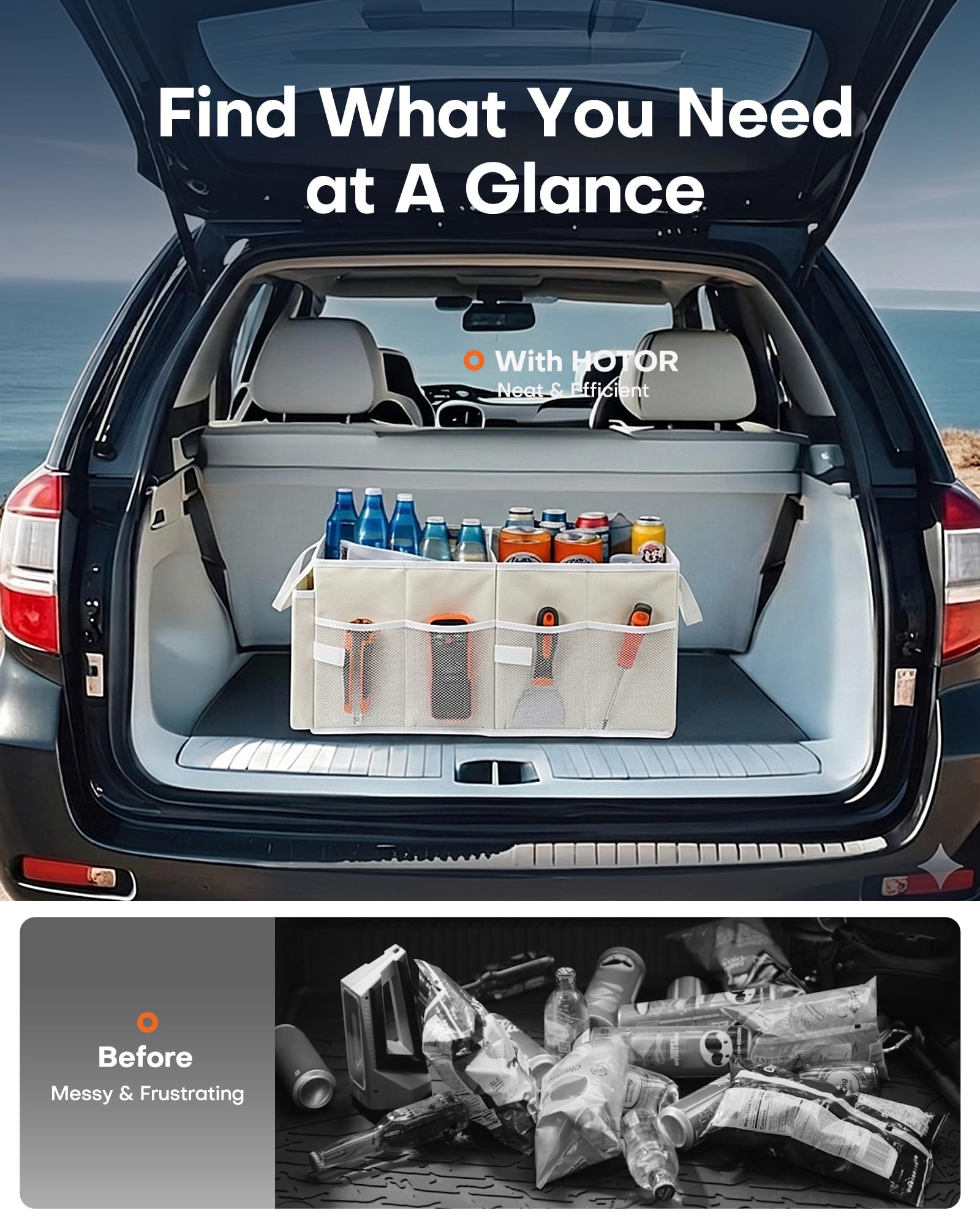 HOTOR placed in SUV trunk with equipment, fits large cargo areas