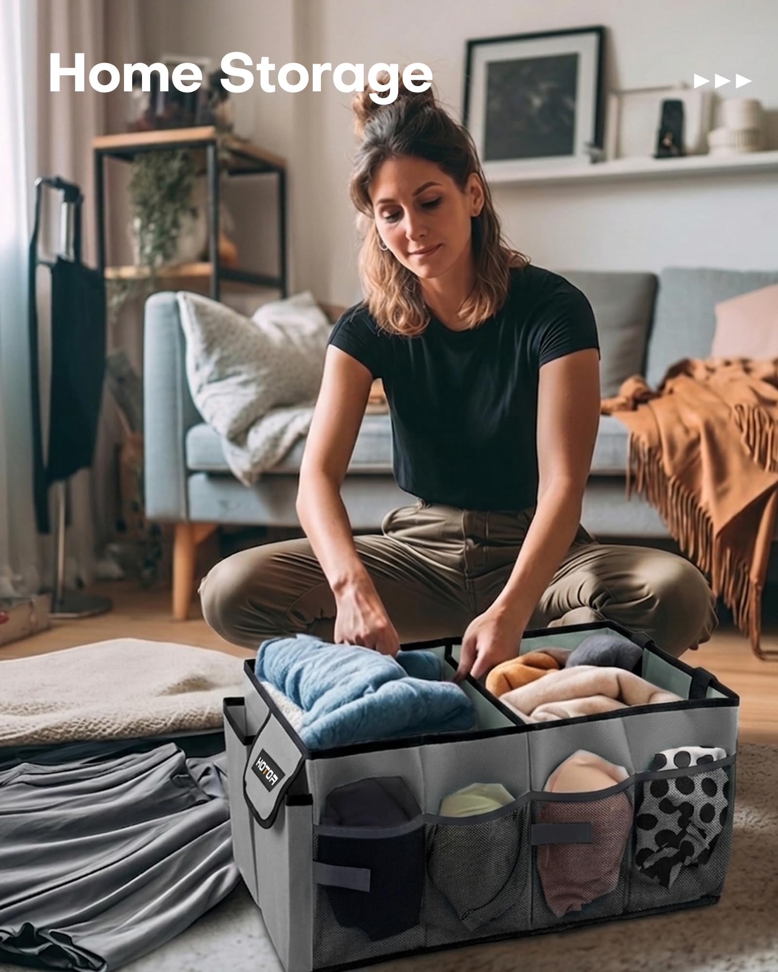 HOTOR lifestyle image of loading groceries quickly for fast, tidy errands