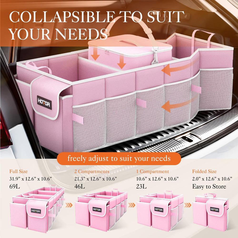 HOTOR mesh and side pockets holding small items for fast access and organization