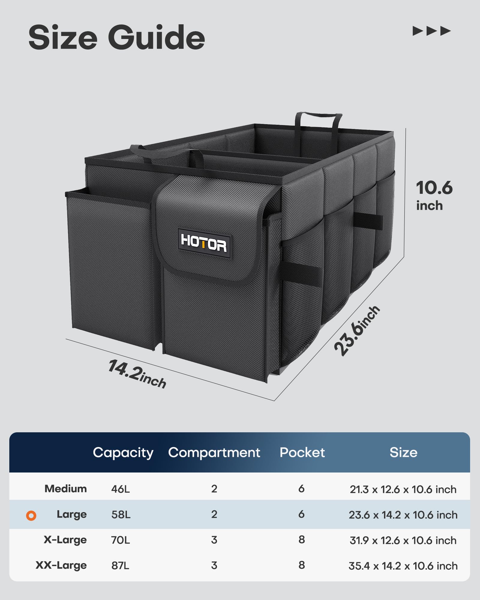 HOTOR open compartments loaded with groceries for fast access