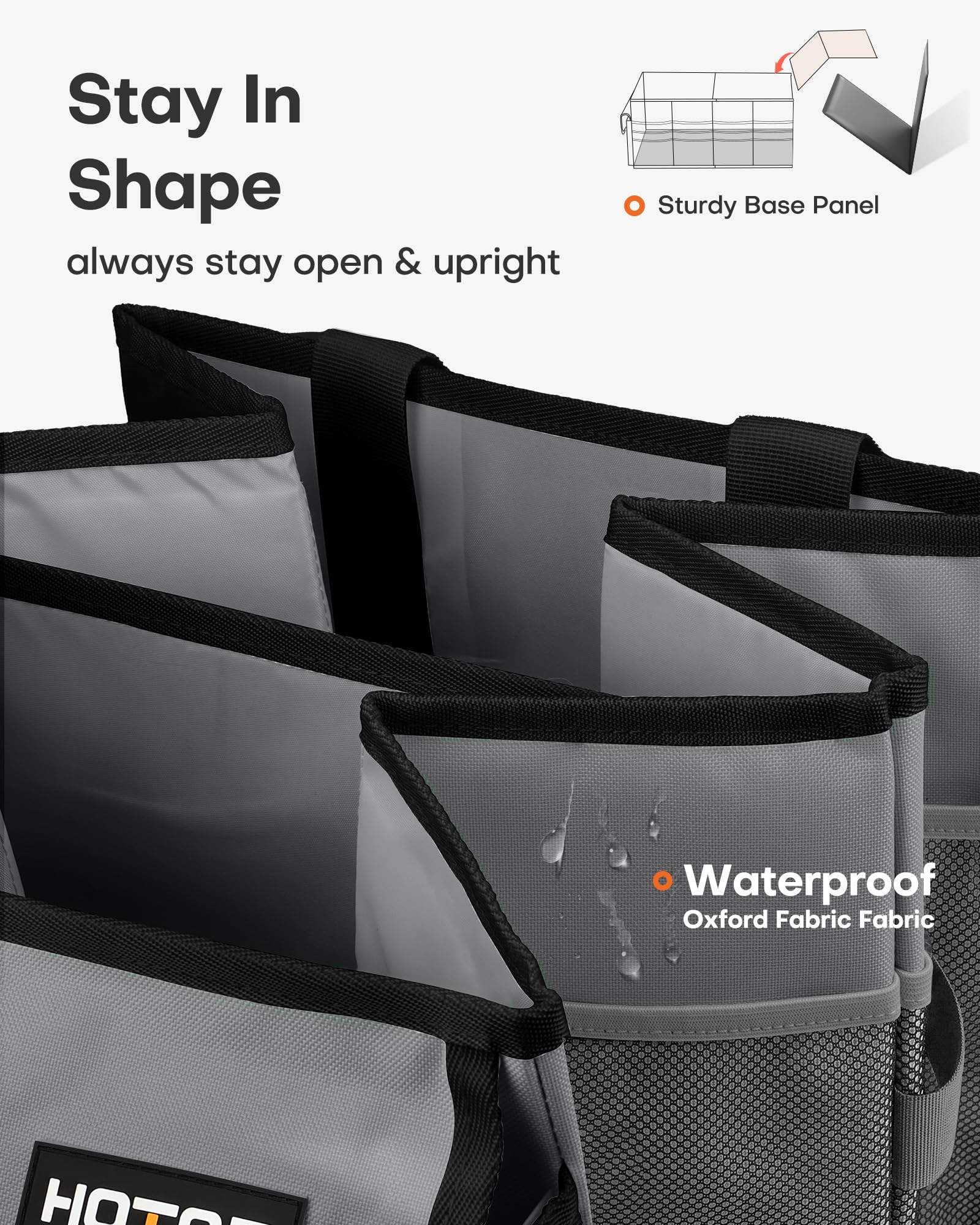 HOTOR reinforced handle detail enabling safe carried loads without strain