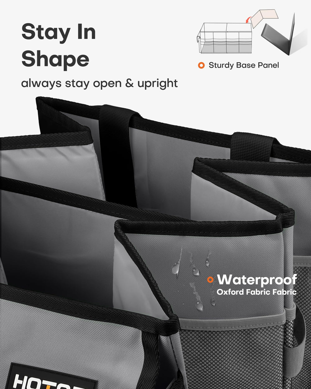 HOTOR reinforced handle detail enabling safe carried loads without strain