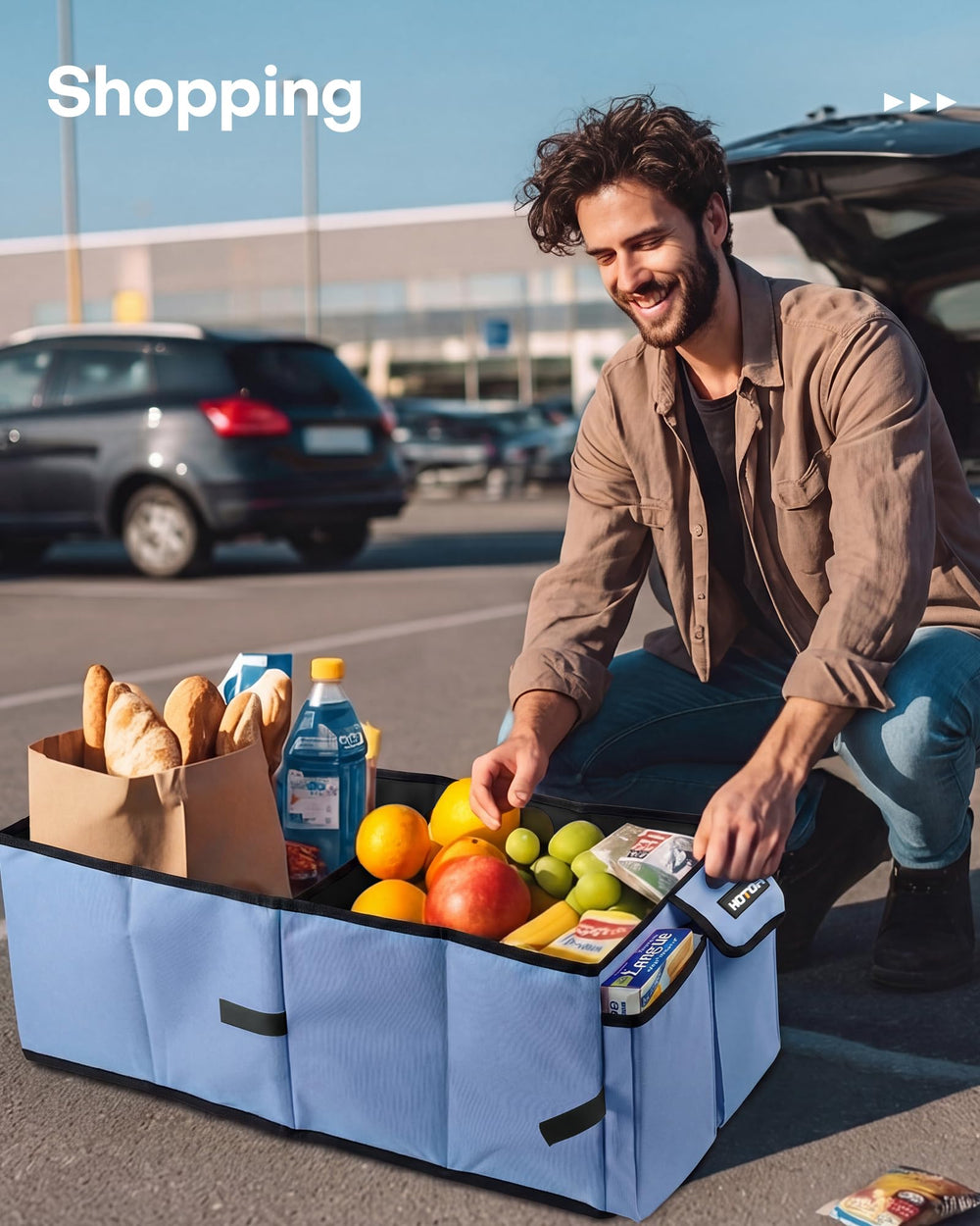 HOTOR next to water bottle illustrating size and portable convenience
