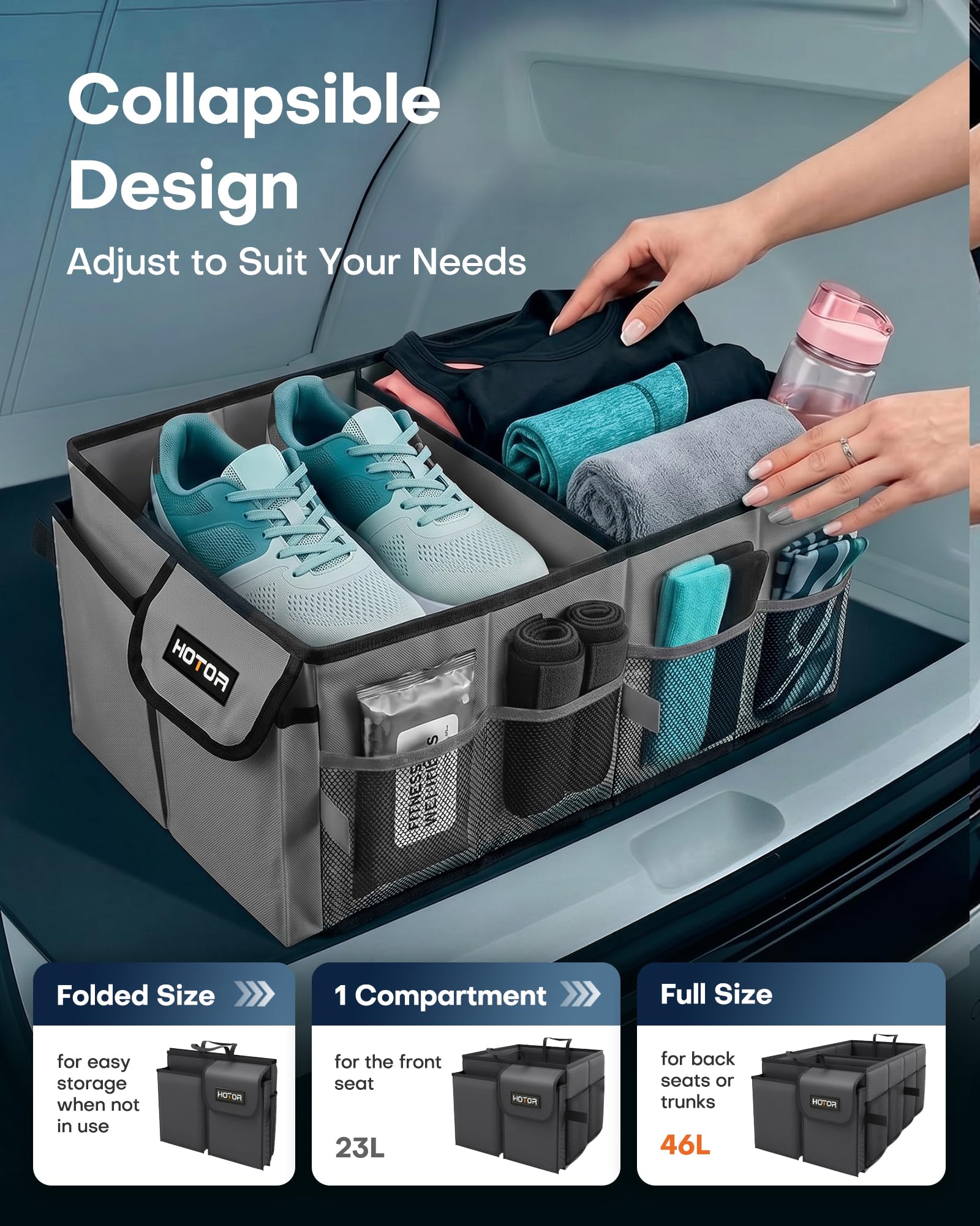 HOTOR thickened base panel holding weight and preventing sagging inside trunk