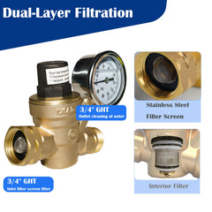 Hourleey threaded connection detail demonstrating 3/4-inch fit to standard hoses