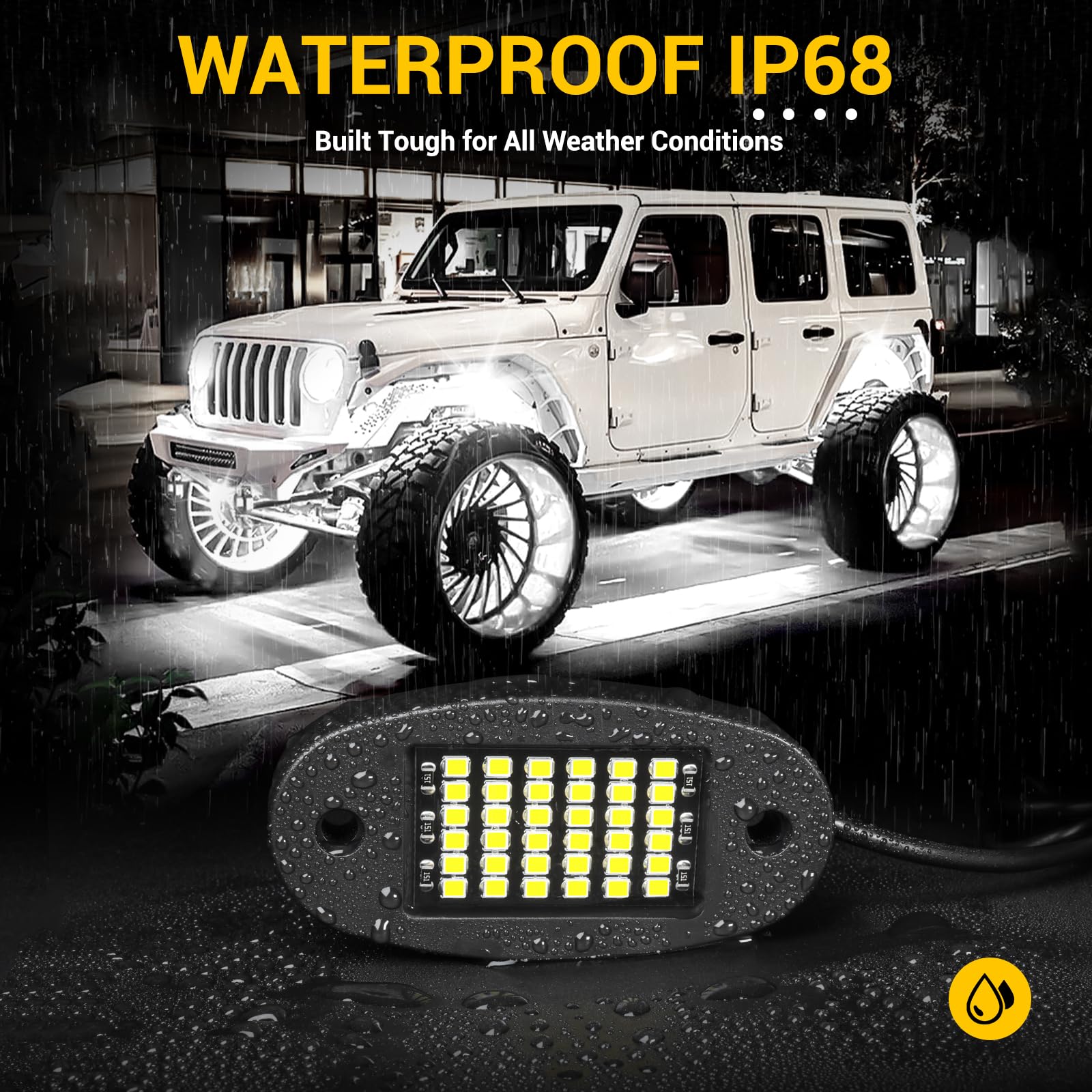 Hovano pod mounted under truck chassis improving night visibility and safety