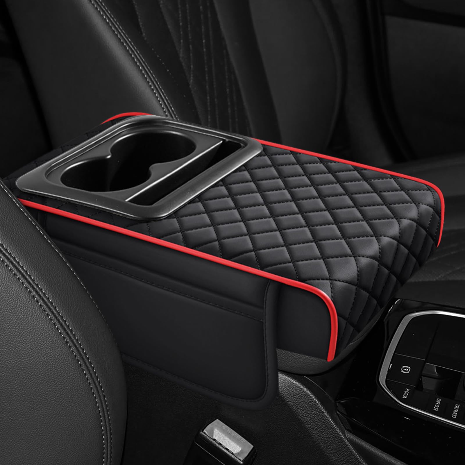 Hovom front view of armrest cover showing neat fit and added comfort