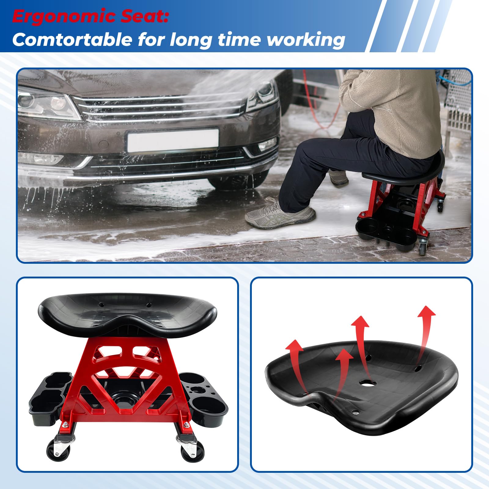HOXWELL detail of 2.5-inch swivel castors for smooth 360-degree rolling