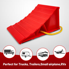 HOXWELL chocks in use under a trailer tire preventing rollback