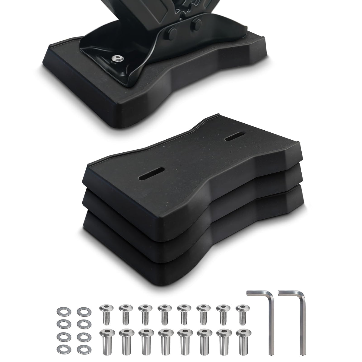 HOXWELL front view of four jack pads showing compact protective bases and durability
