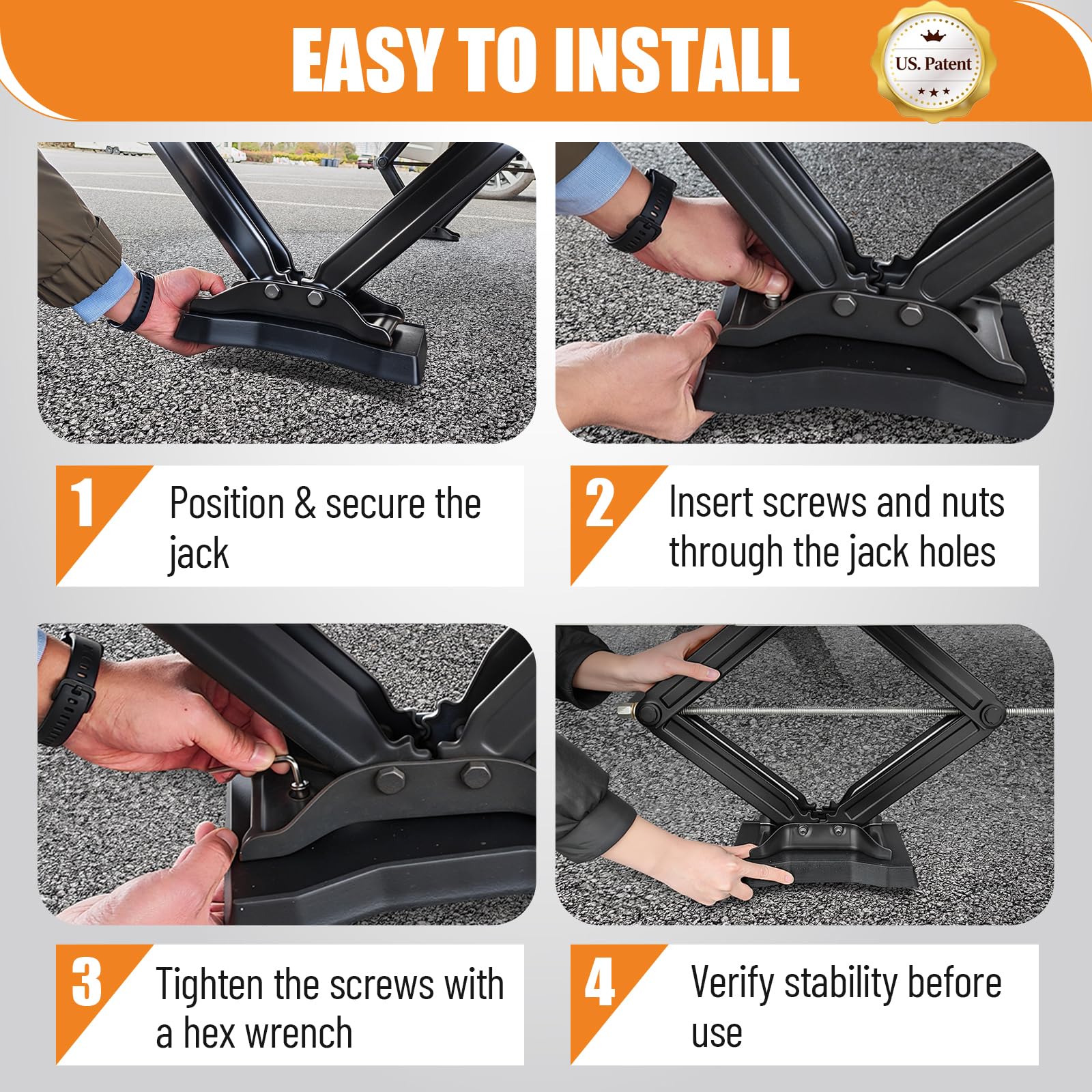HOXWELL included screws and hex key for easy bolt-on installation